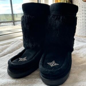 Mukluks Waterproof Suede Short Snowy Owl Mukluk Rabbit Fur sheep and cow Leather